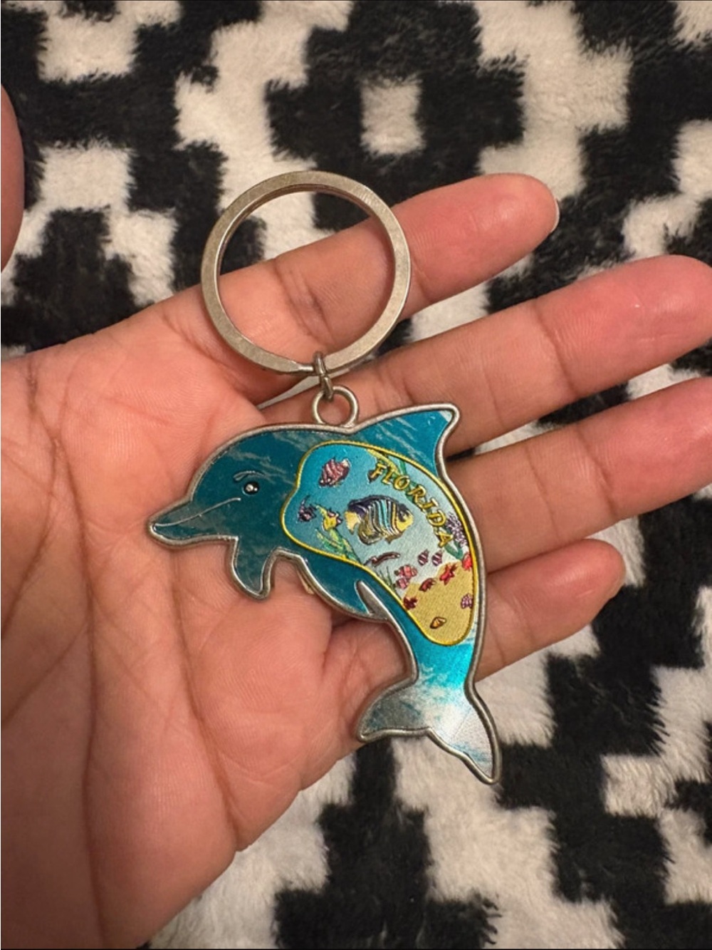 Blue Dolphin Florida Souvenir Keychain Charm - Unbranded